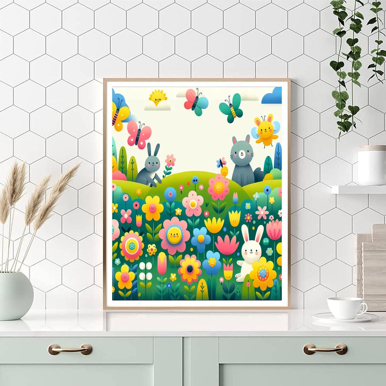 Enchanted Flower Field Paint By Numbers Art