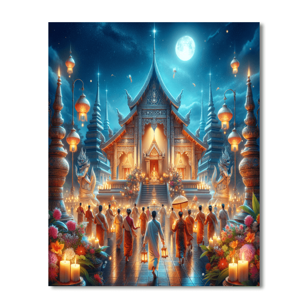 Wesak Festival - Thailand Painting By Numbers Kit