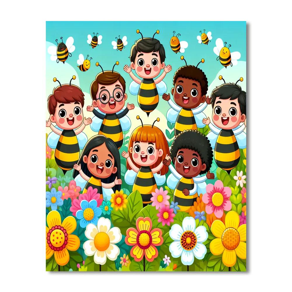 Busy Bees And Flowers Number Painting