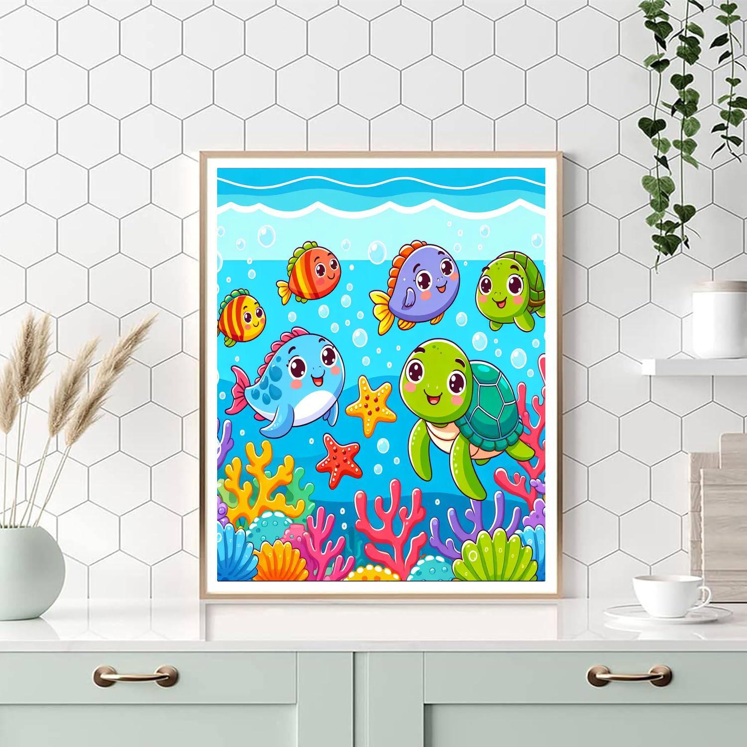 Charming Underwater Friends Painting By Numbers Kit