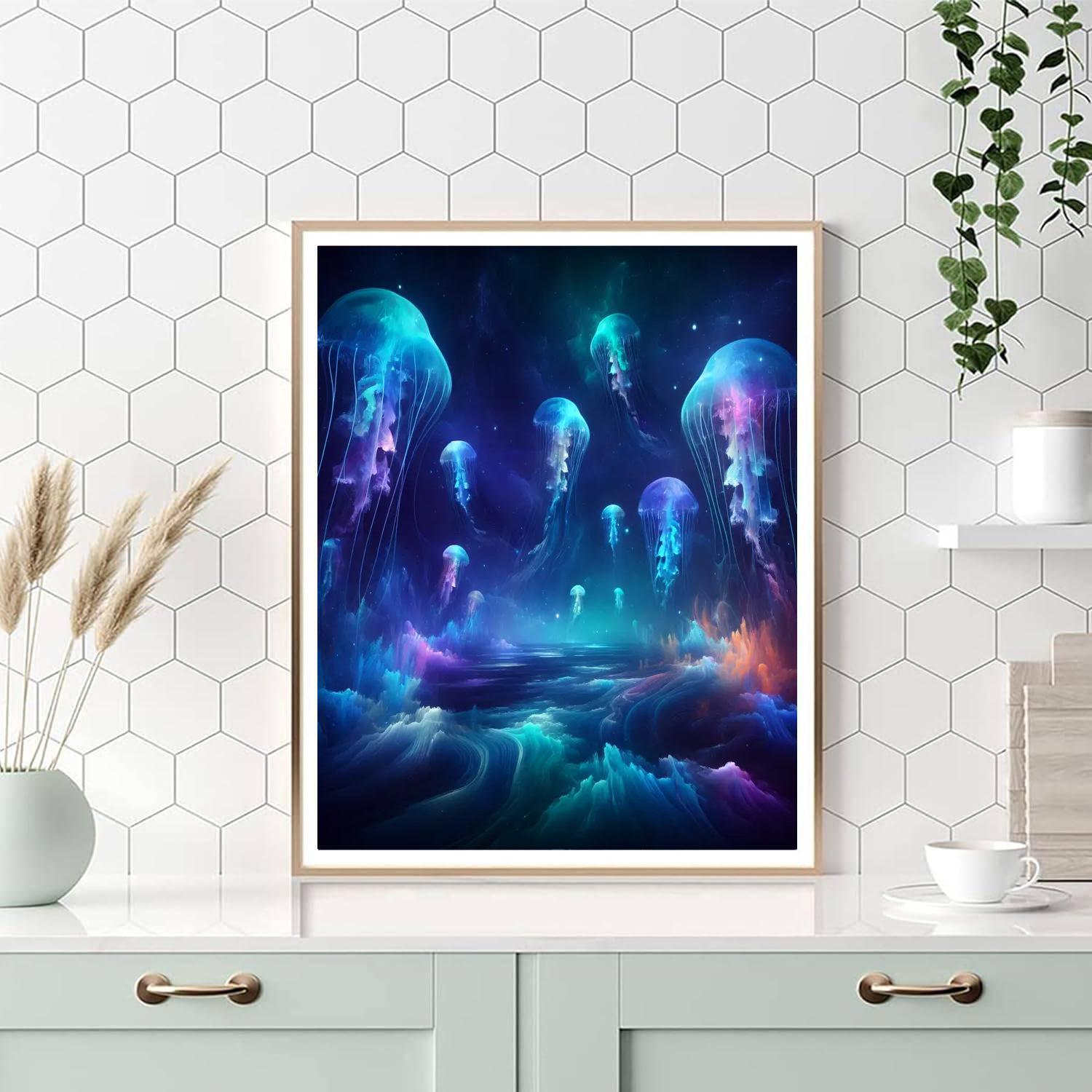 Cosmic Jellyfish Dance Painting Number Kit