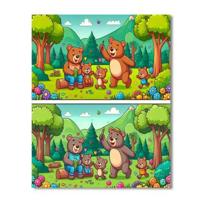 Cozy Bear Family Paint By Numbers Art