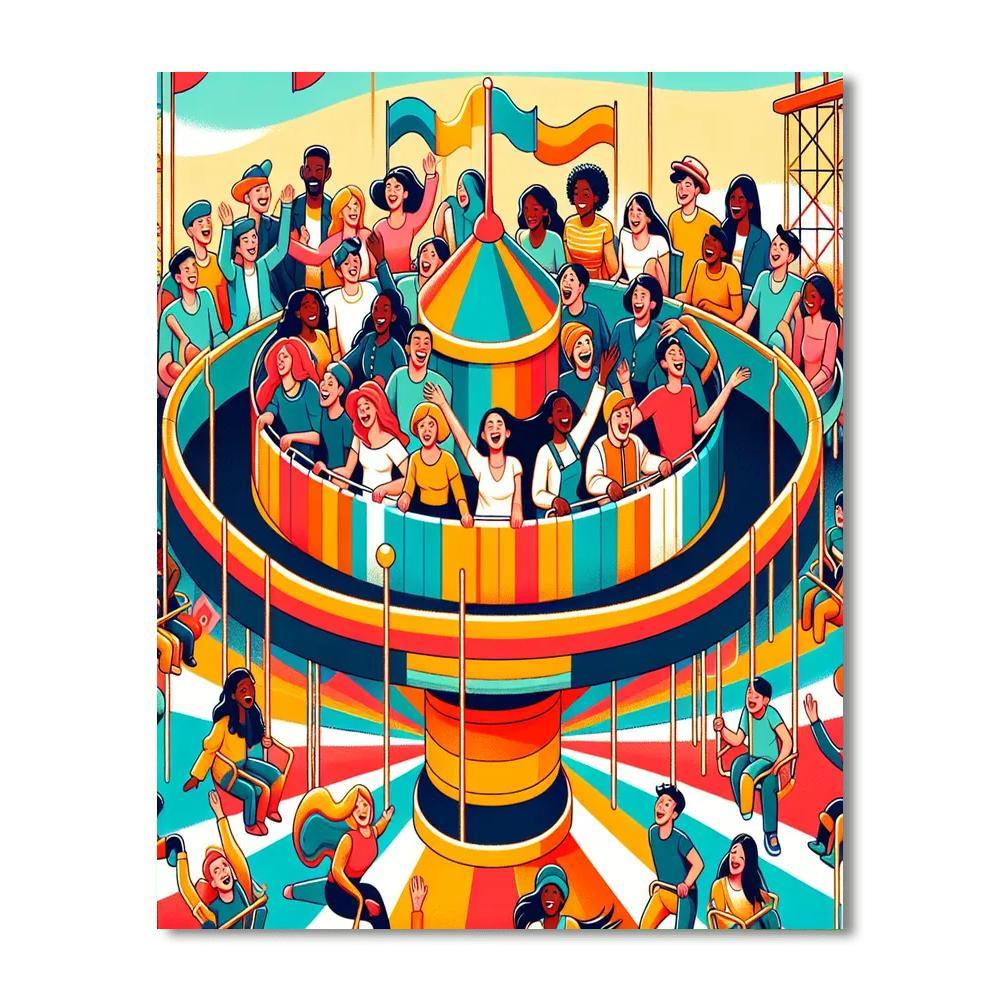 Vibrant Carnival Ride DIY Paint By Numbers