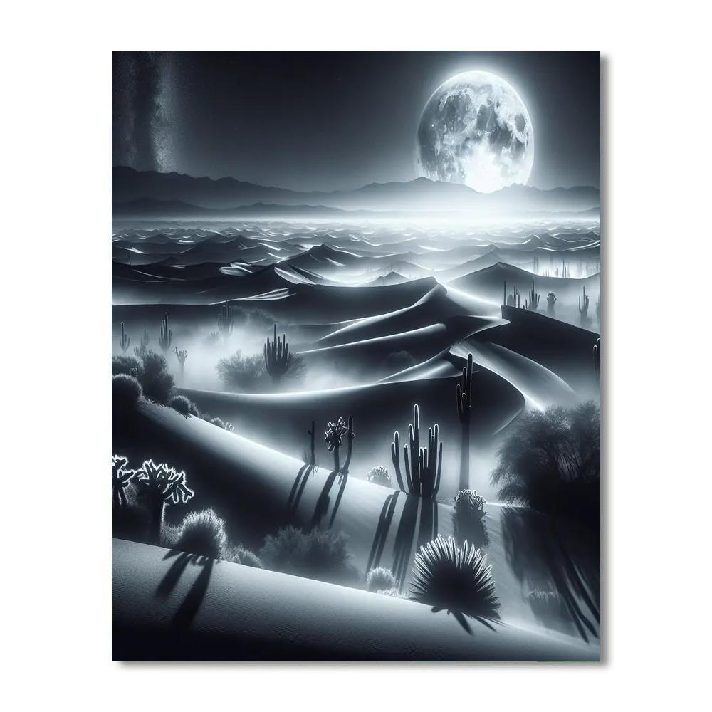 Surreal Moonlit Desert Mirage Painting By Numbers Kit