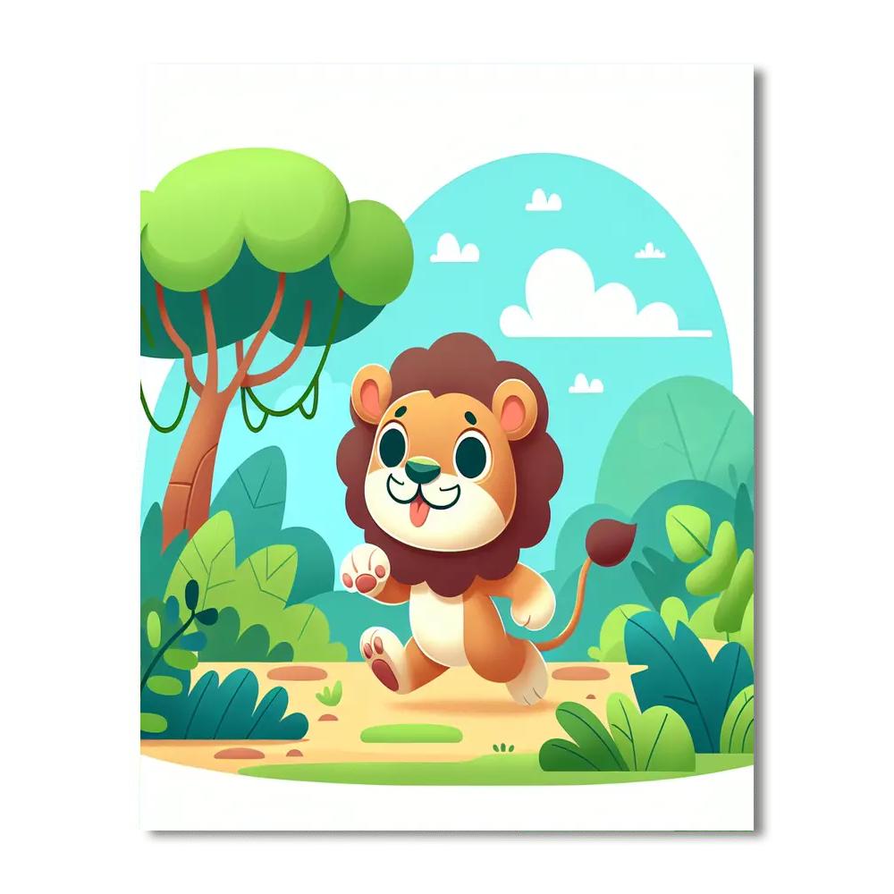 Jungle Adventure With Simba DIY Paint By Numbers