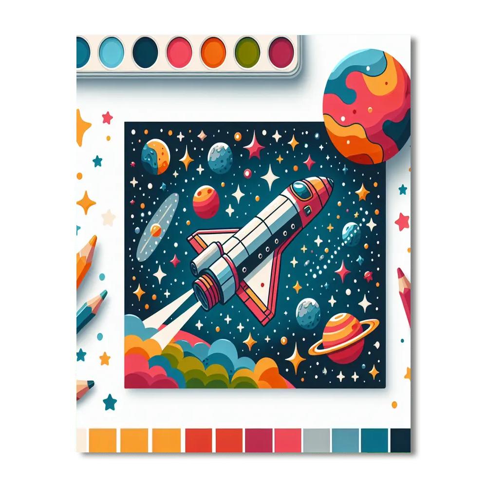 Adventurous Space Shuttle Paint By Numbers