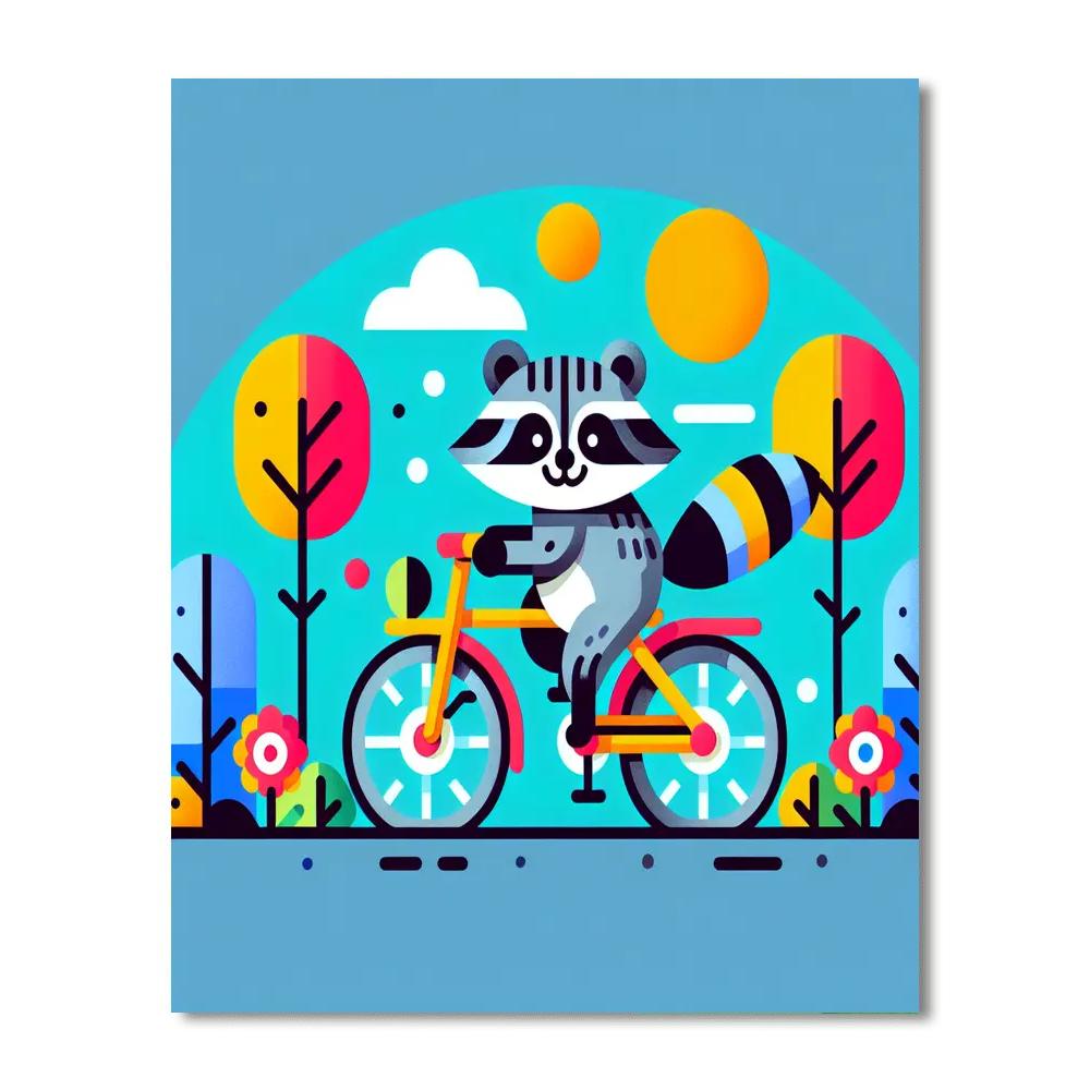 Riding Raccoon Paint By Numbers Art