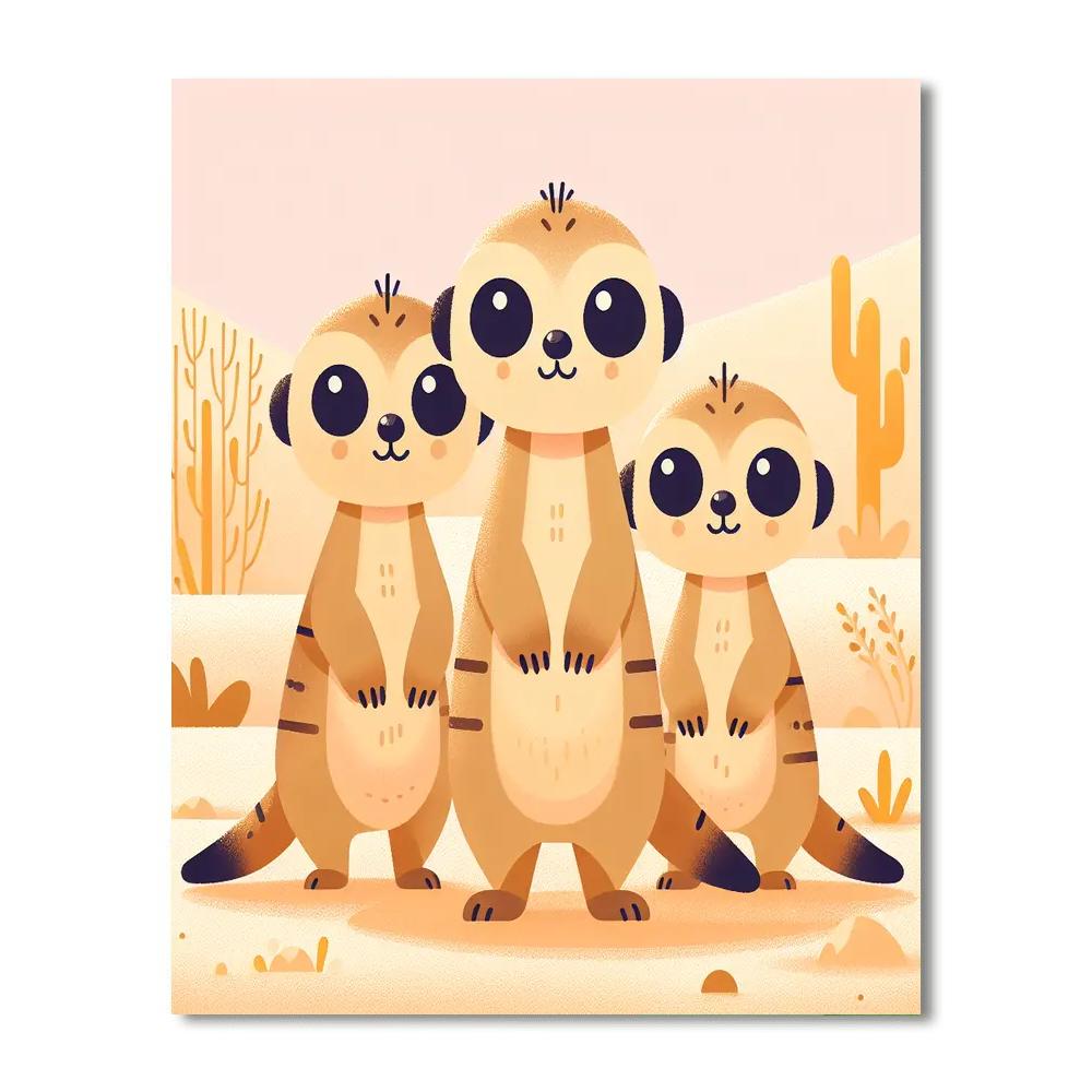 Marvelous Meerkat Meeting Painting Number Kit