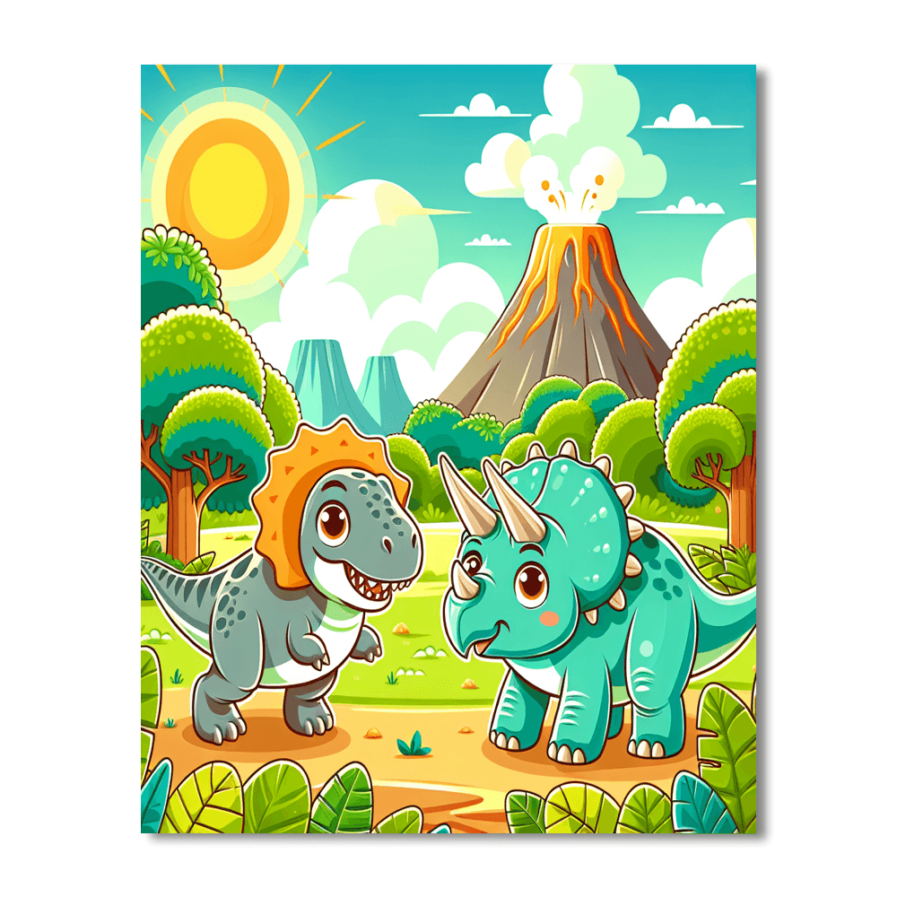 Exciting Dino Adventure Paint By Numbers