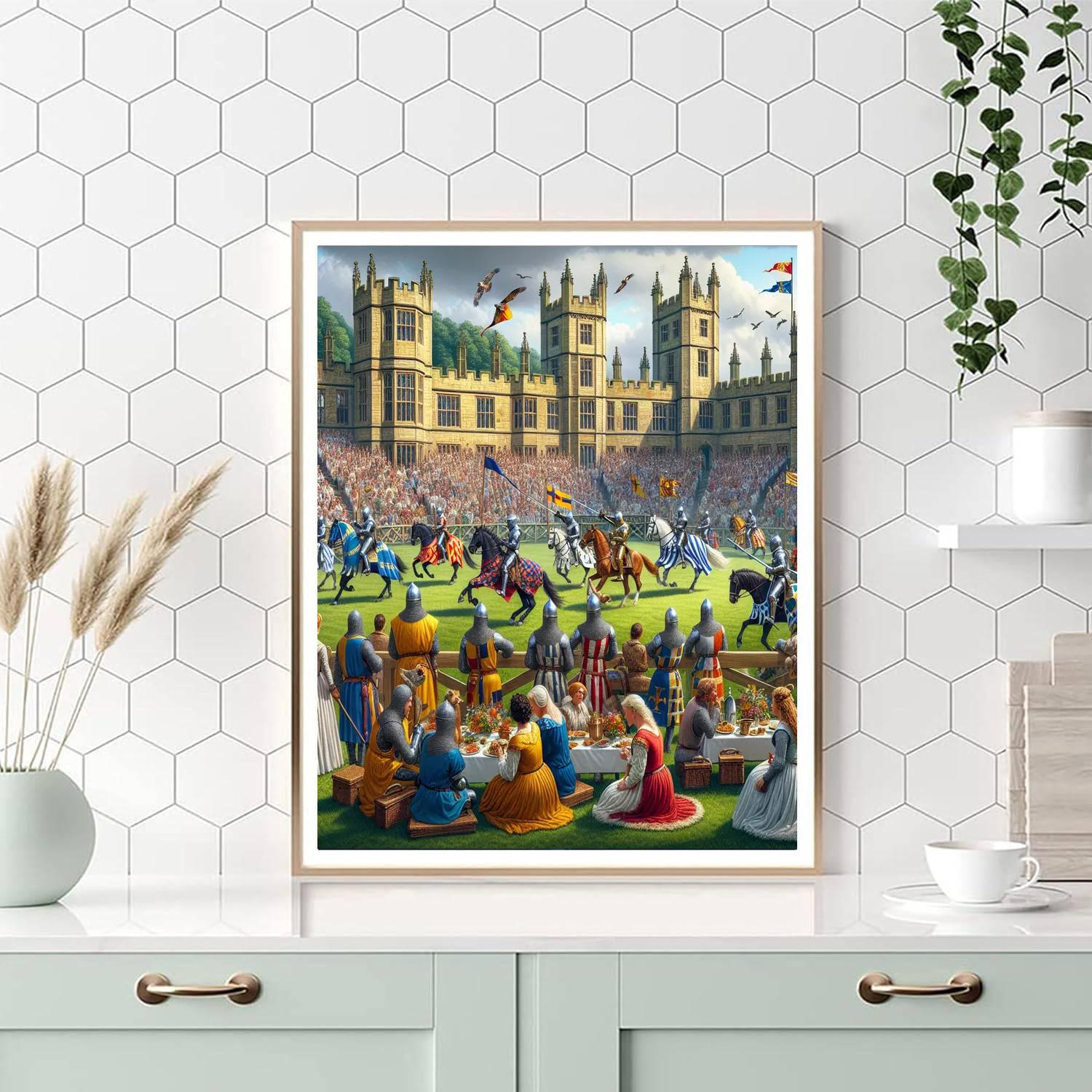 Jousting Tournament At Leeds Castle Painting Number Kit