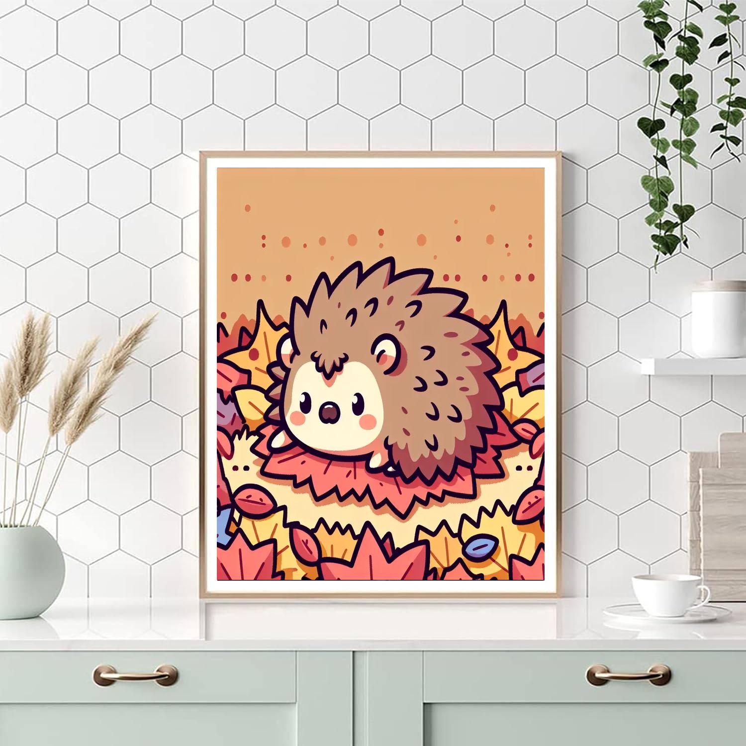 Cozy Hedgehog Number Painting