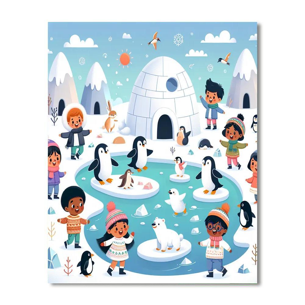 Arctic Adventure With Friends Paint By Color