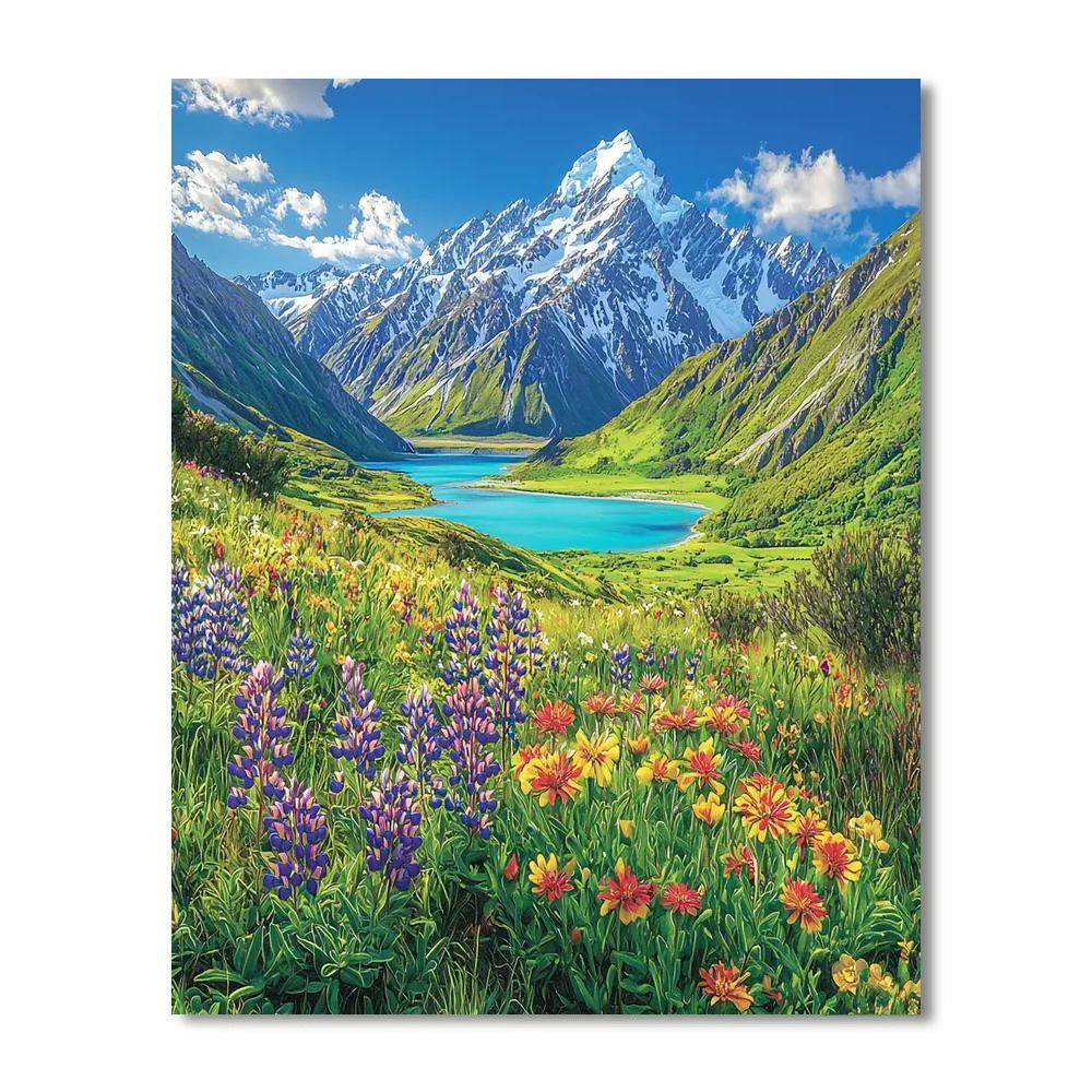 Aoraki / Mount Cook National Park - New Zealand Numbered Painting Kits