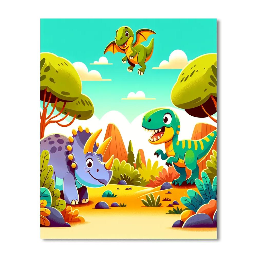 Lively Dinosaurs Paint By Numbers