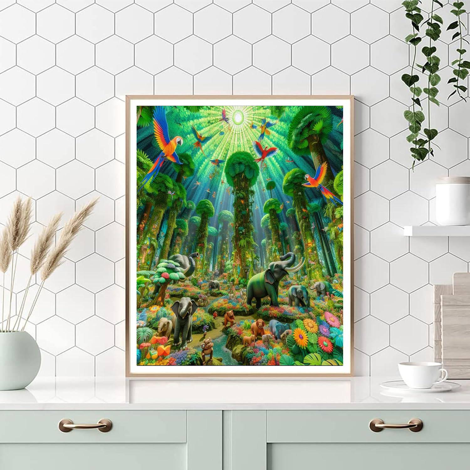 Rainbow Jungle Adventure Numbered Painting Kits