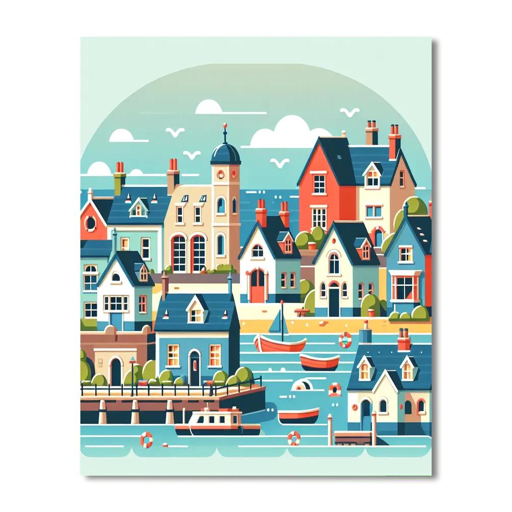 Seaside Village Exploration Paint By Number