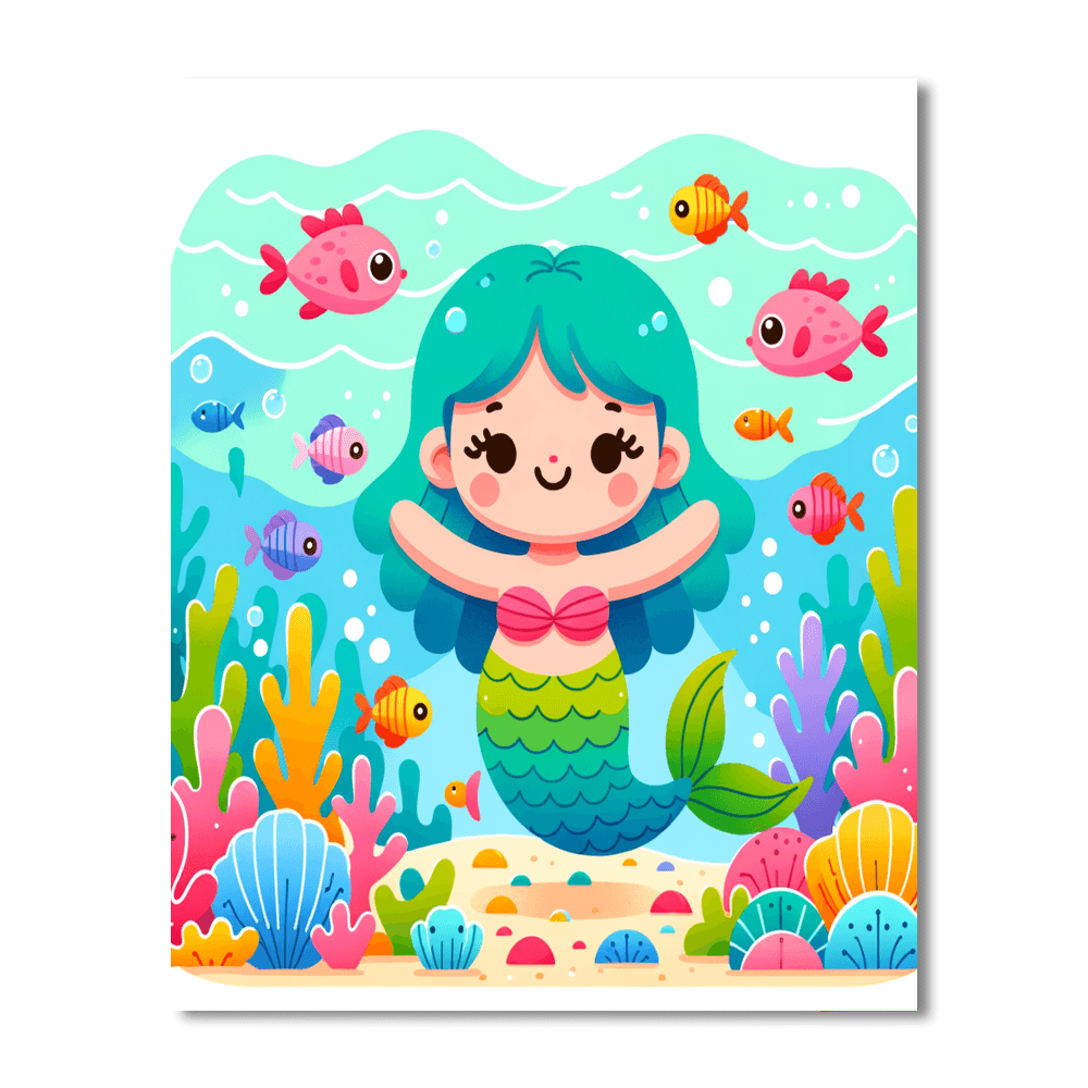 Little Mermaid's Lagoon Painting By Numbers Kit