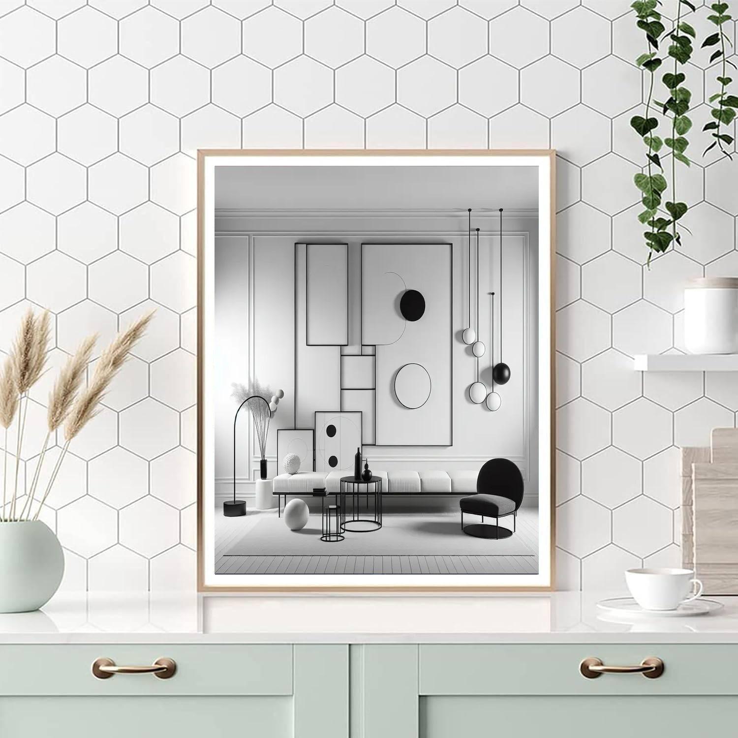 Chic Minimalist Silhouette Number Painting