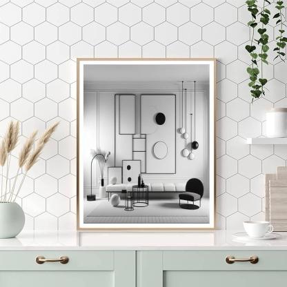 Chic Minimalist Silhouette Number Painting