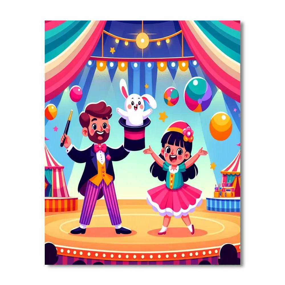 Circus Magic Show Painting By Numbers Kit