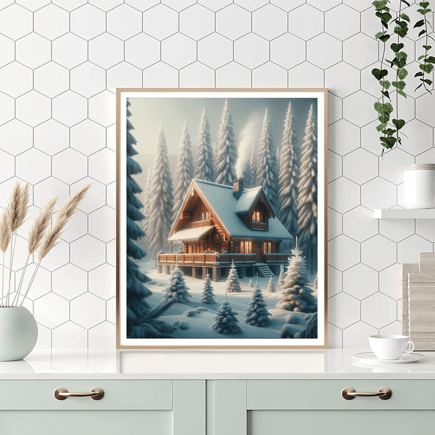 Charming Winter Retreat Painting Number Kit