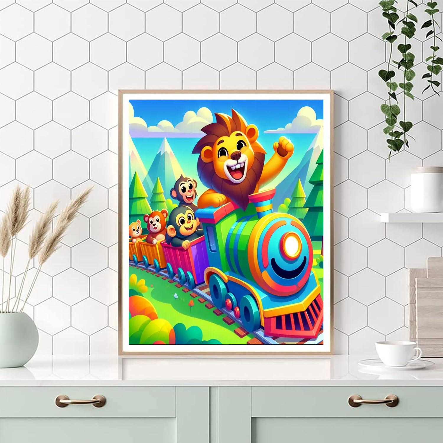 Joyful Adventure Train Painting By Numbers Kit