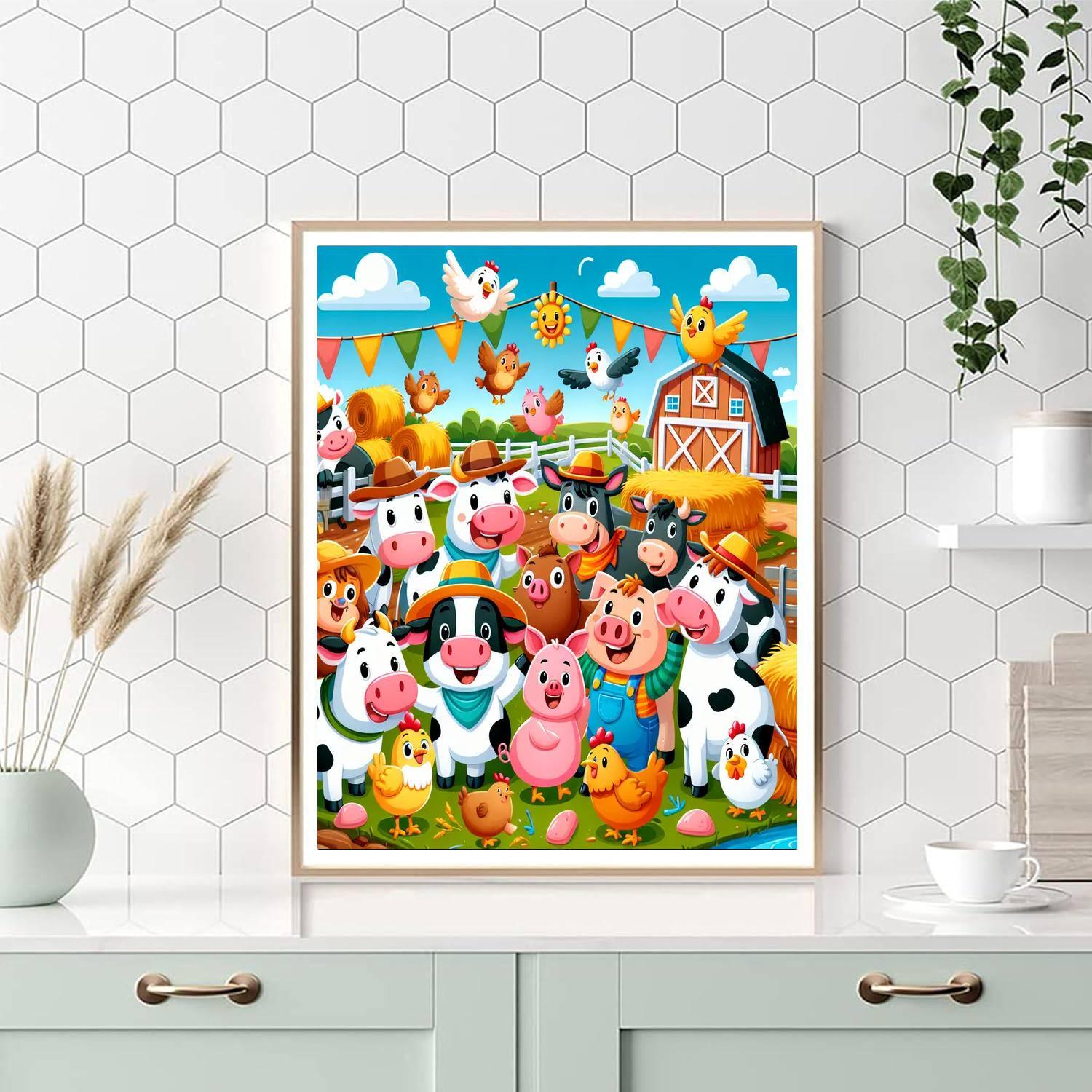 Festive Farm Friends Paint By Numbers