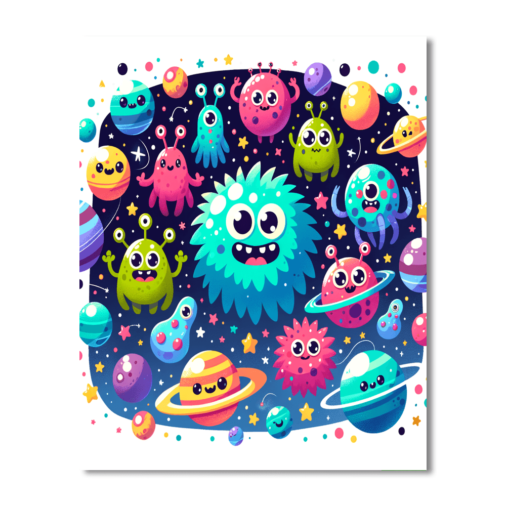 Friendly Space Monsters Numbered Painting Kits