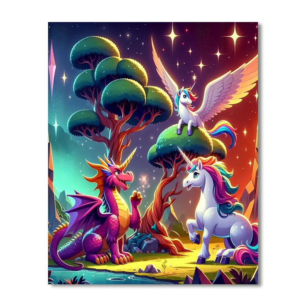 Colorful Mythical Beasts Number Painting