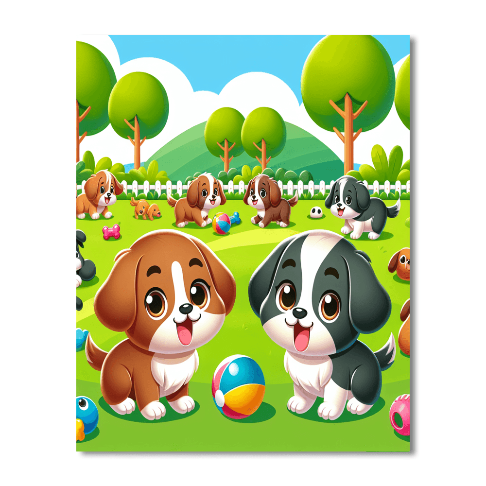 Puppy Playground Numbered Painting Kits