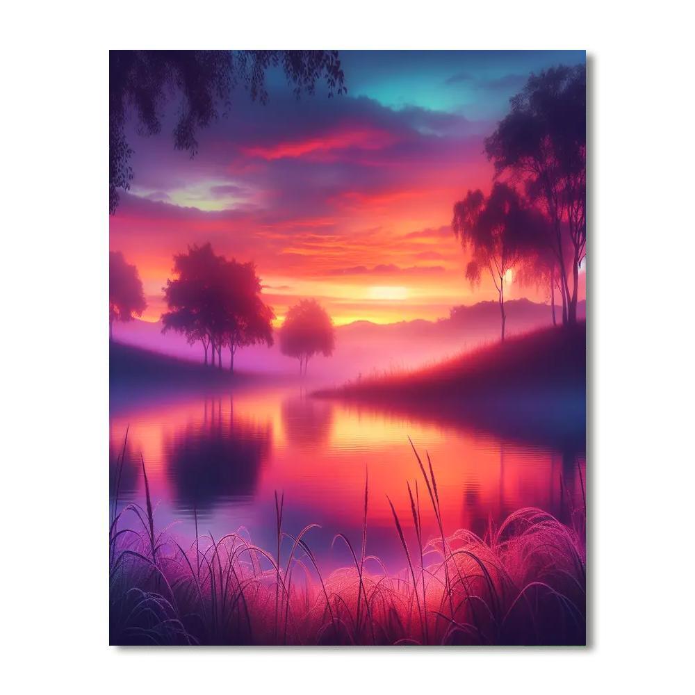 Aurora's Magical Dawn DIY Paint By Numbers