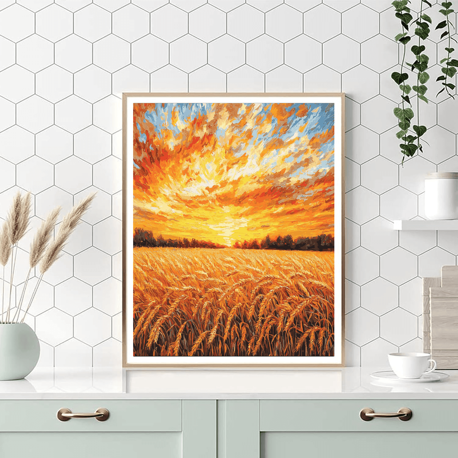 Vincent Van Gogh Inspired Golden Meadow  Paint By Numbers Art
