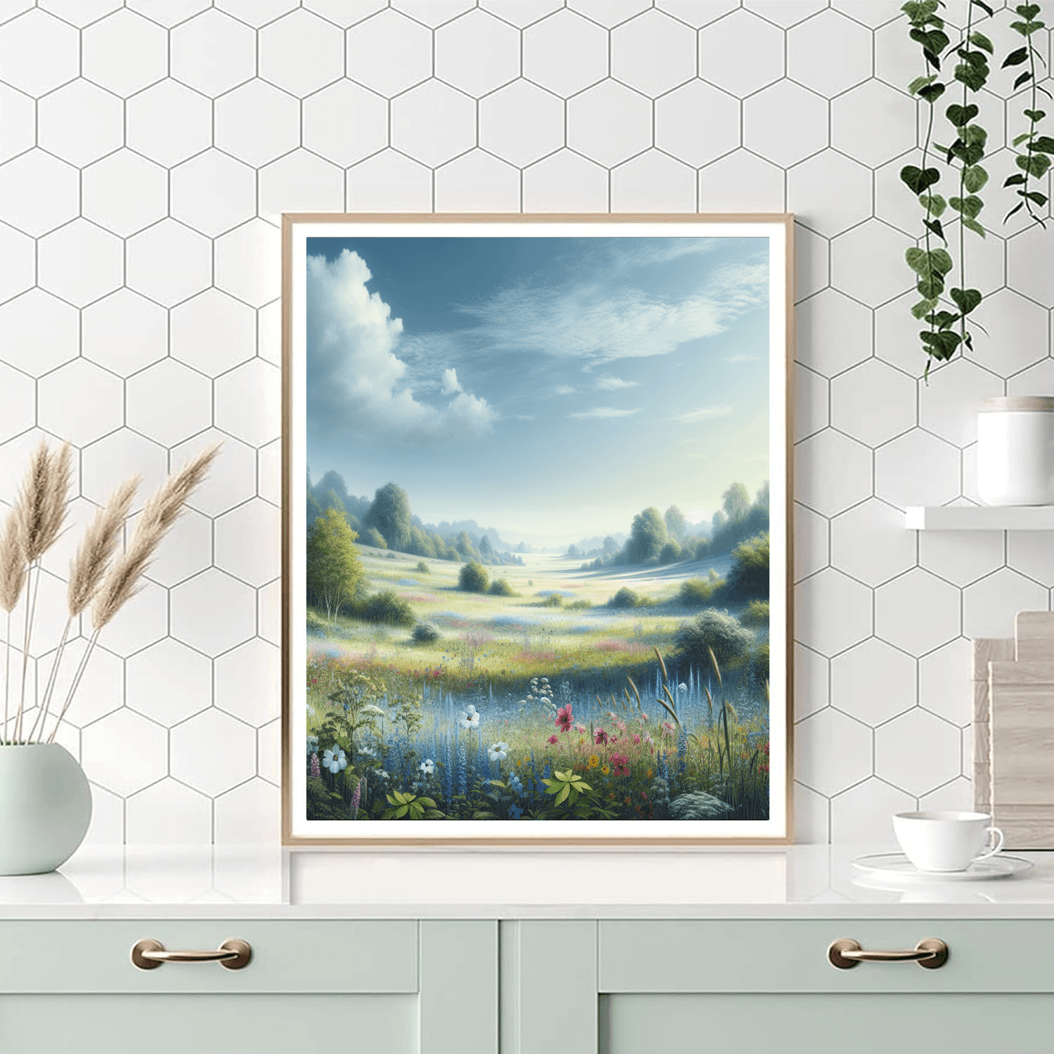 Idyllic Country Meadows Number Painting