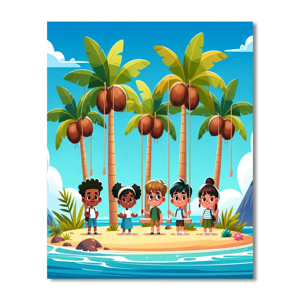 Tropical Paradise Island Numbered Painting Kits