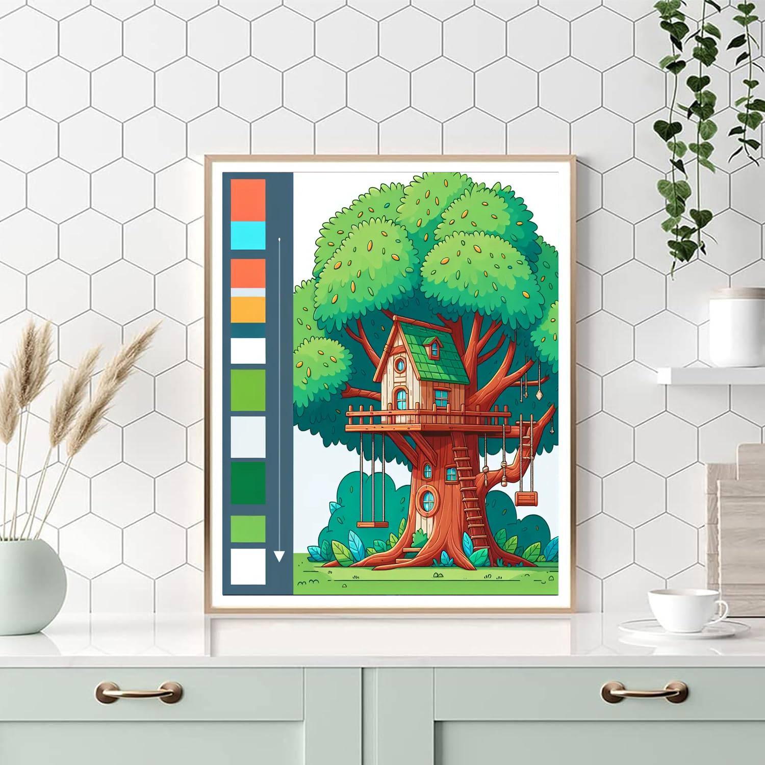 Enchanted Treehouse Retreat Paint By Numbers Art