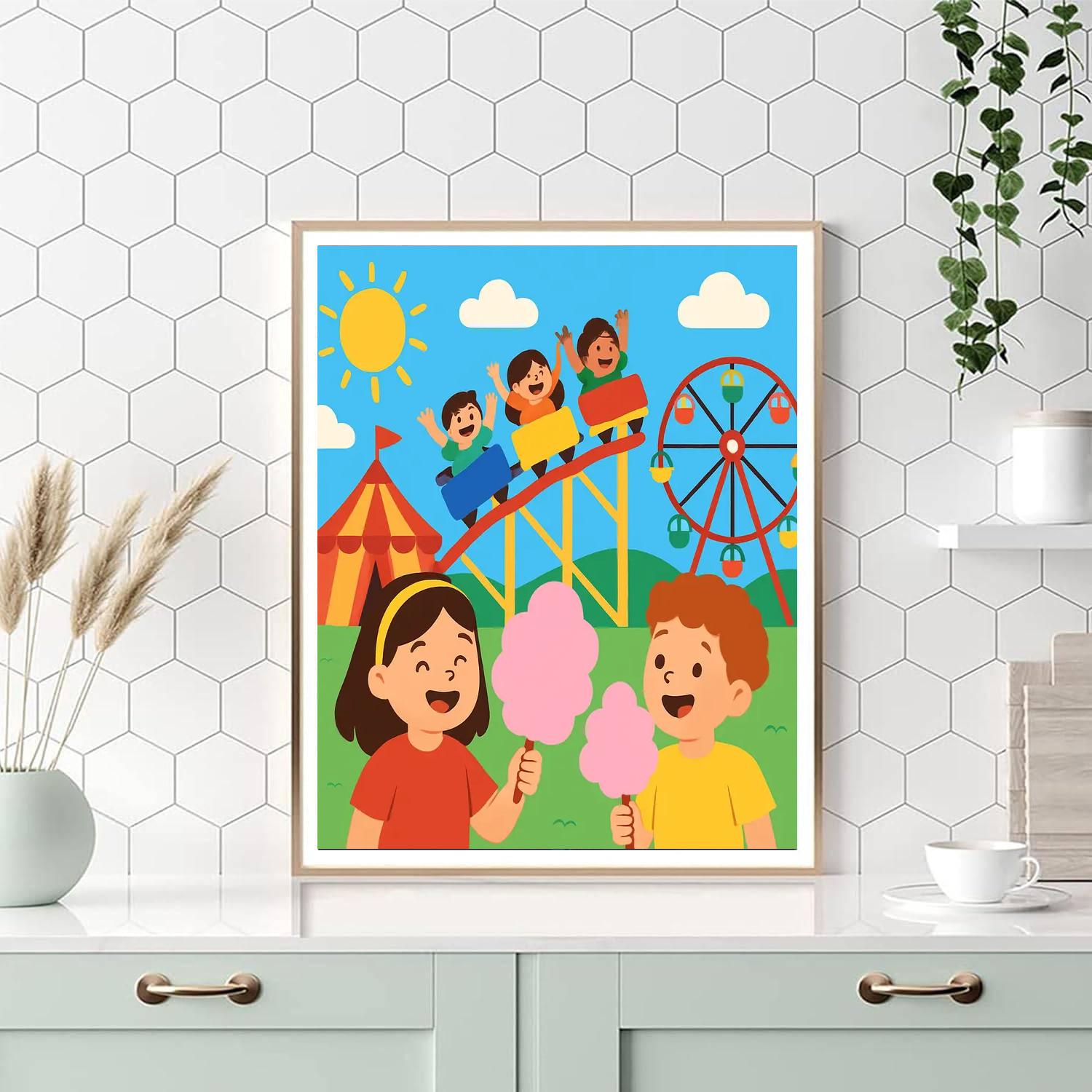 Fun Day At The Amusement Park DIY Paint By Numbers