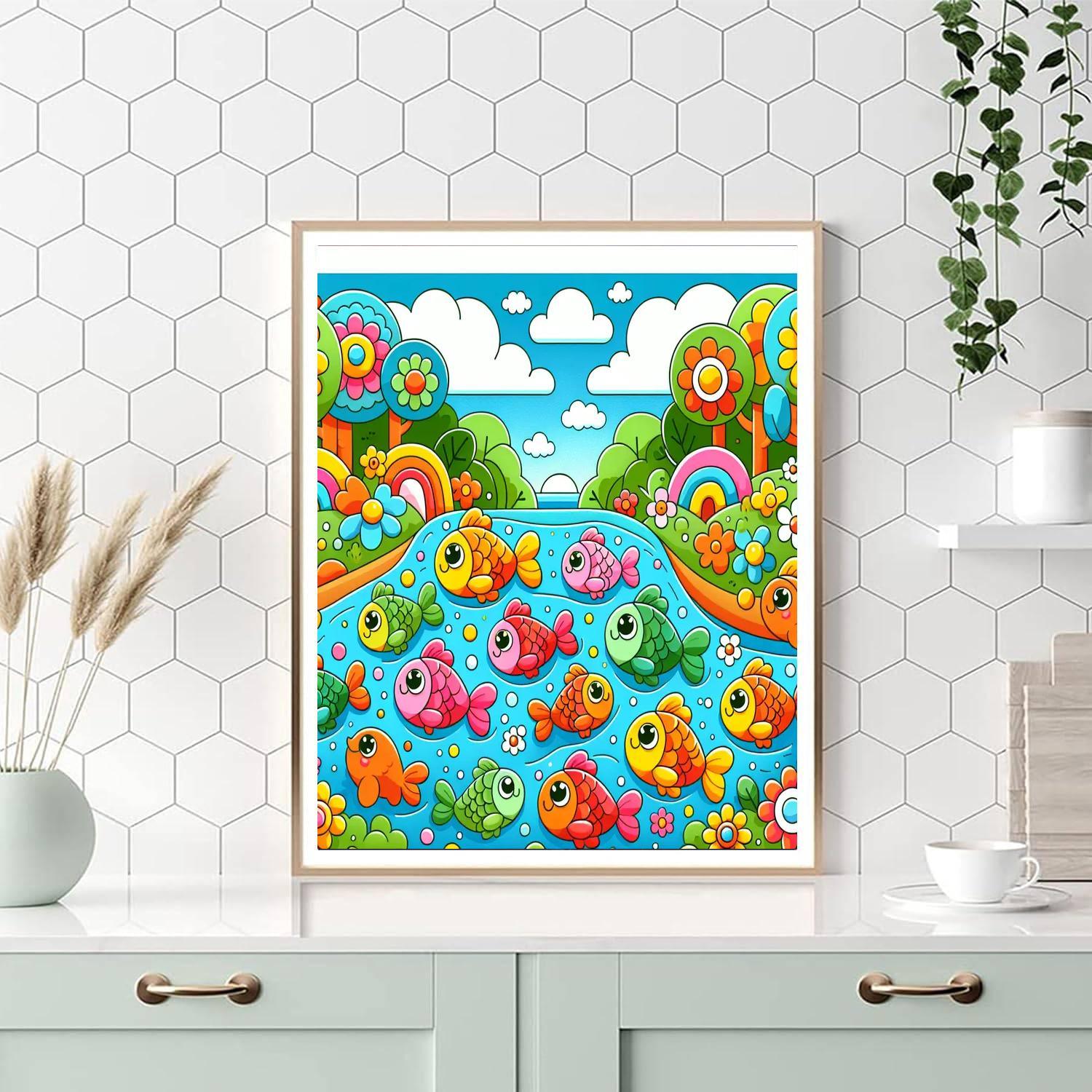 Rainbow River Adventure Painting Number Kit