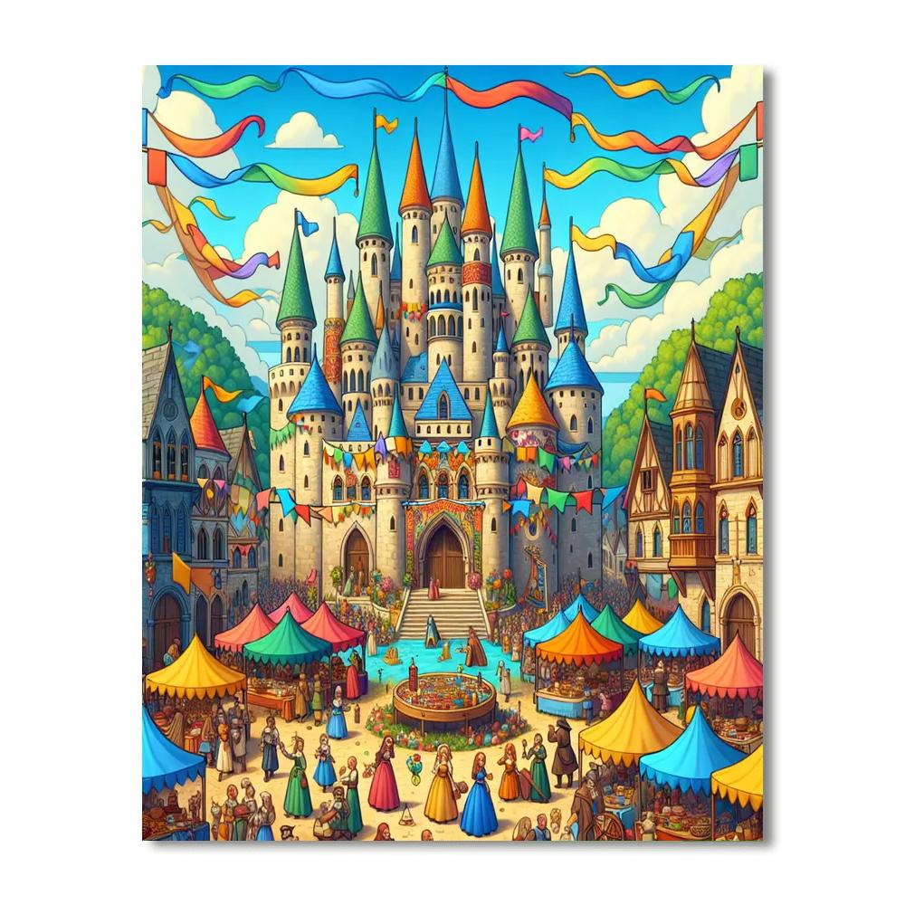 Fantasy Castle Festival Numbered Painting Kits