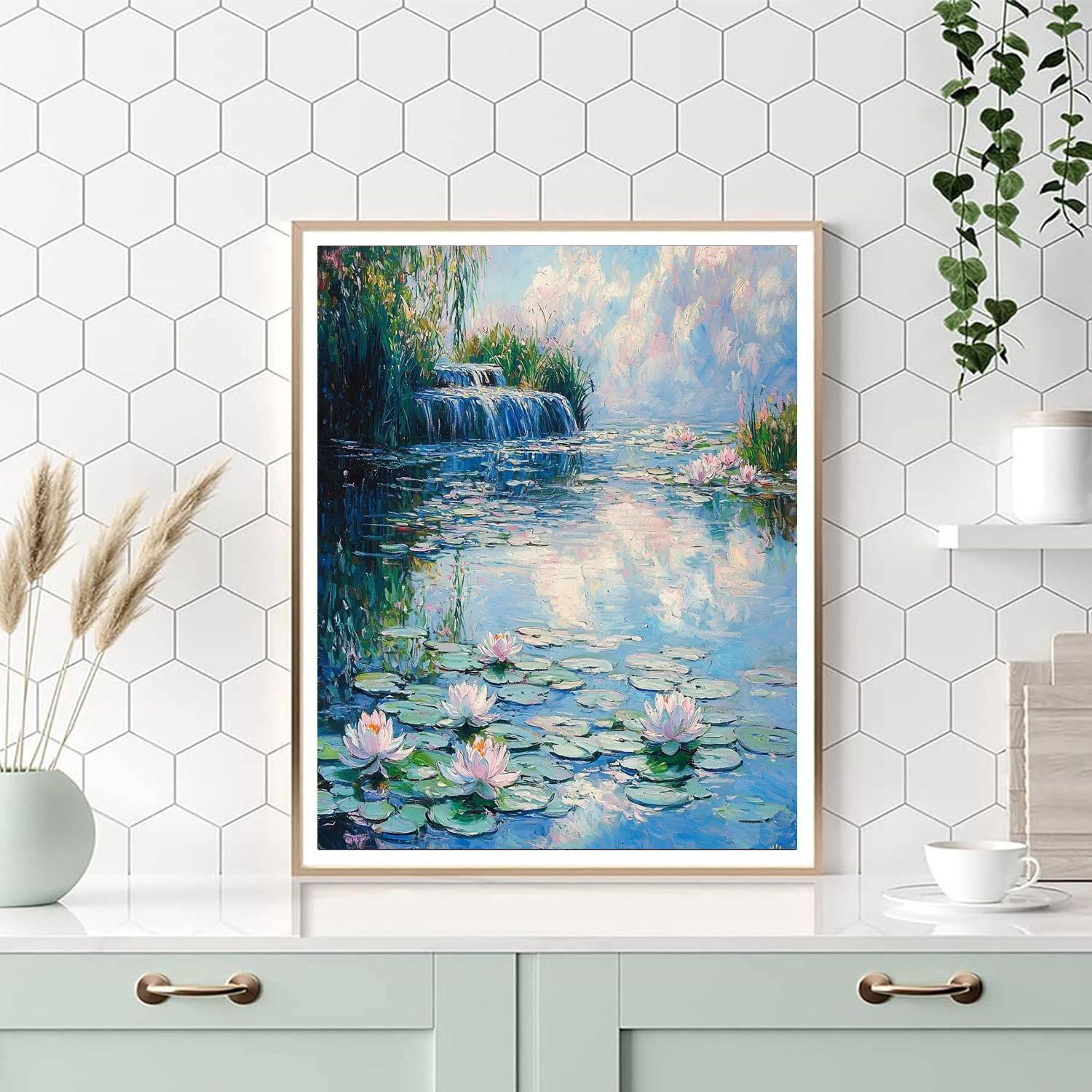 Claude Monet Inspired Tranquil Pond Reflections  Paint By Numbers