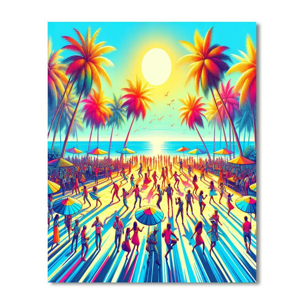Vibrant Tropical Fiesta Painting Number Kit