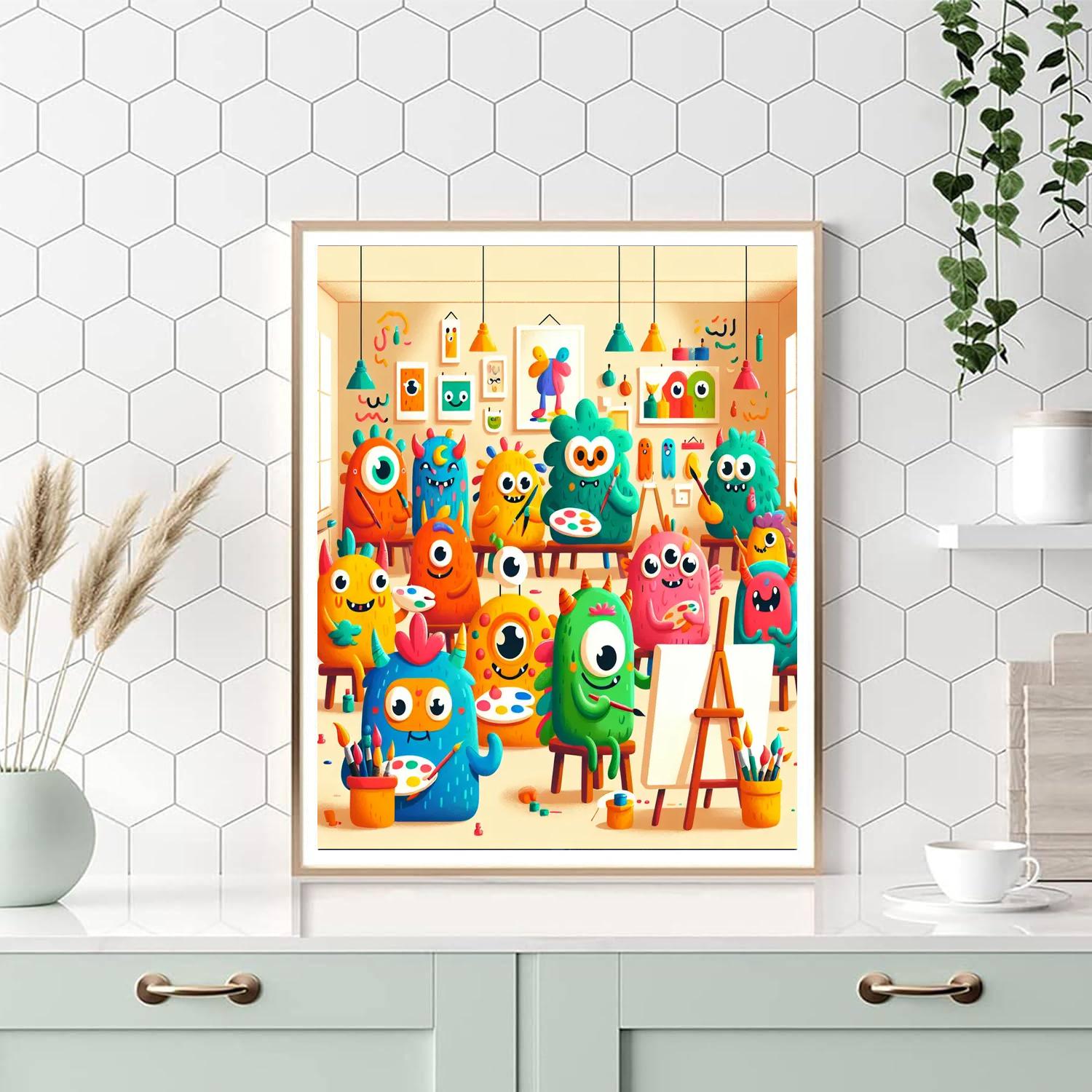 Silly Monster Workshop Painting Number Kit