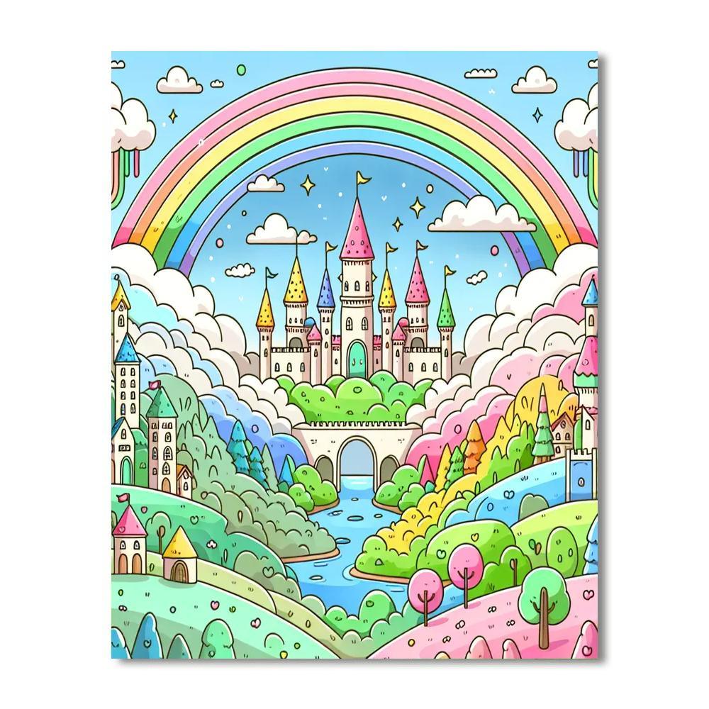 Rainbow Castle Dreams Painting By Numbers Kit