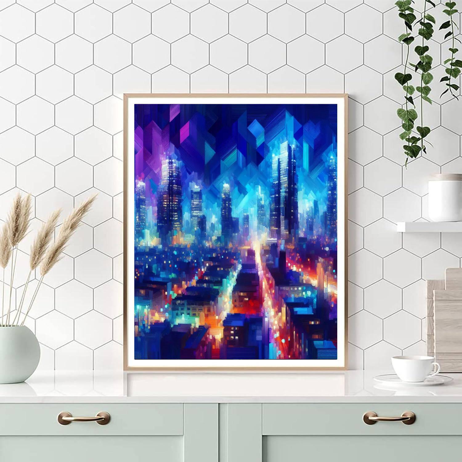 Radiant Cityscape Nightview DIY Paint By Numbers