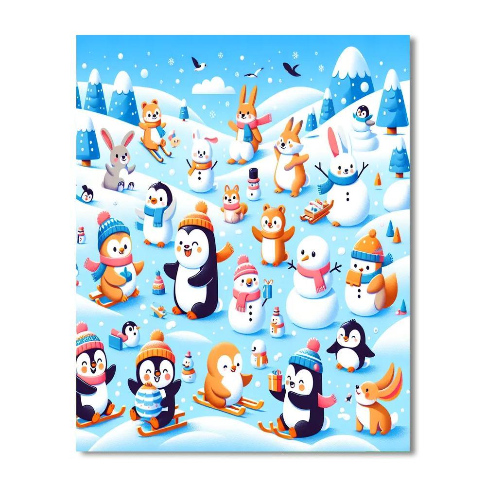 Winter Wonderland Explorers Number Painting