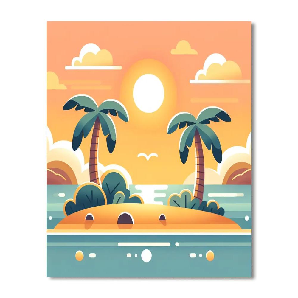 Sunset Island Getaway Numbered Painting Kits