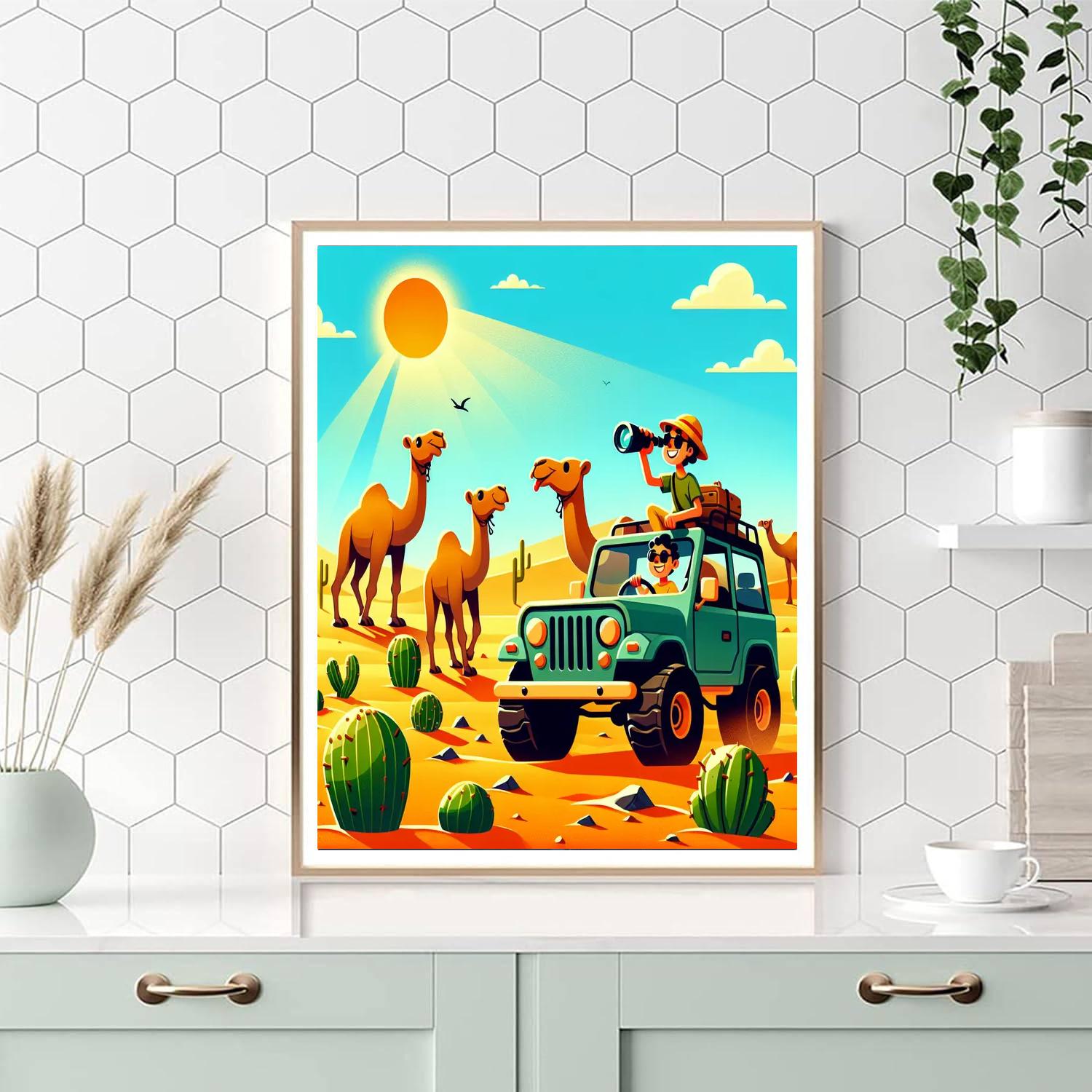 Safari Desert Adventure Painting Number Kit