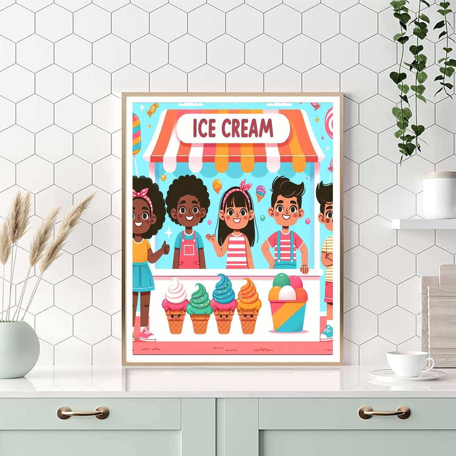 Exciting Ice Cream Shop Paint By Number