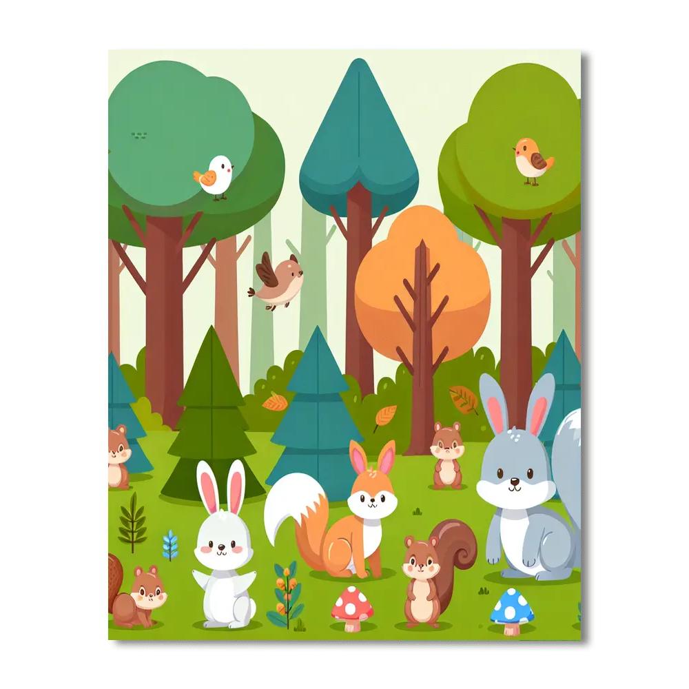 Cuddly Woodland Critters Numbered Painting Kits