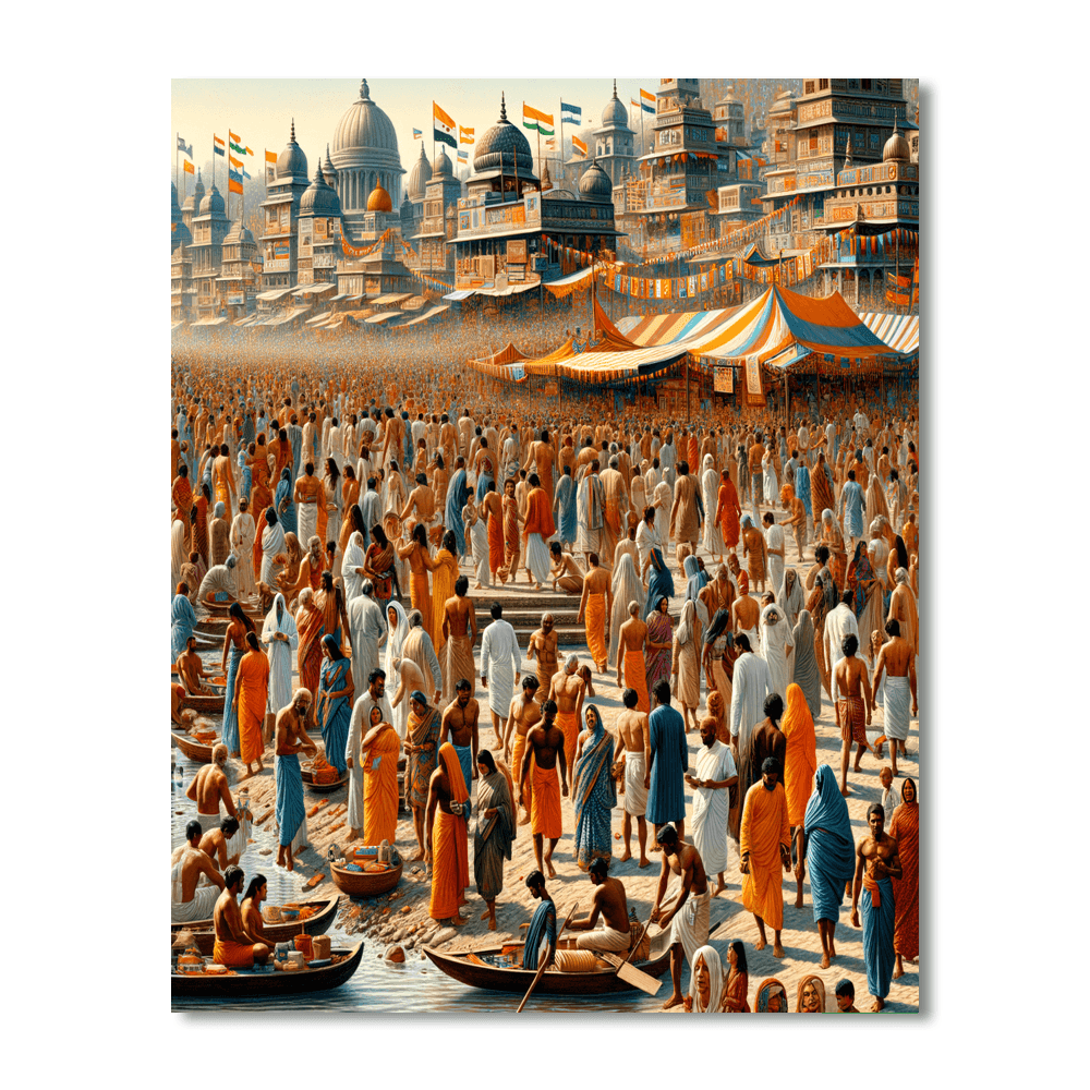 Kumbh Mela - Allahabad Painting By Numbers Kit
