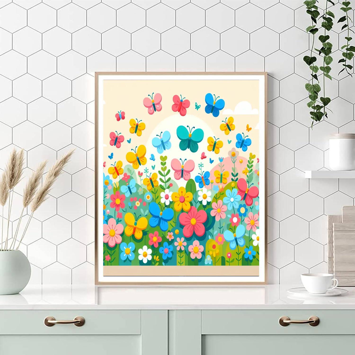 Lovely Butterfly Garden DIY Paint By Numbers